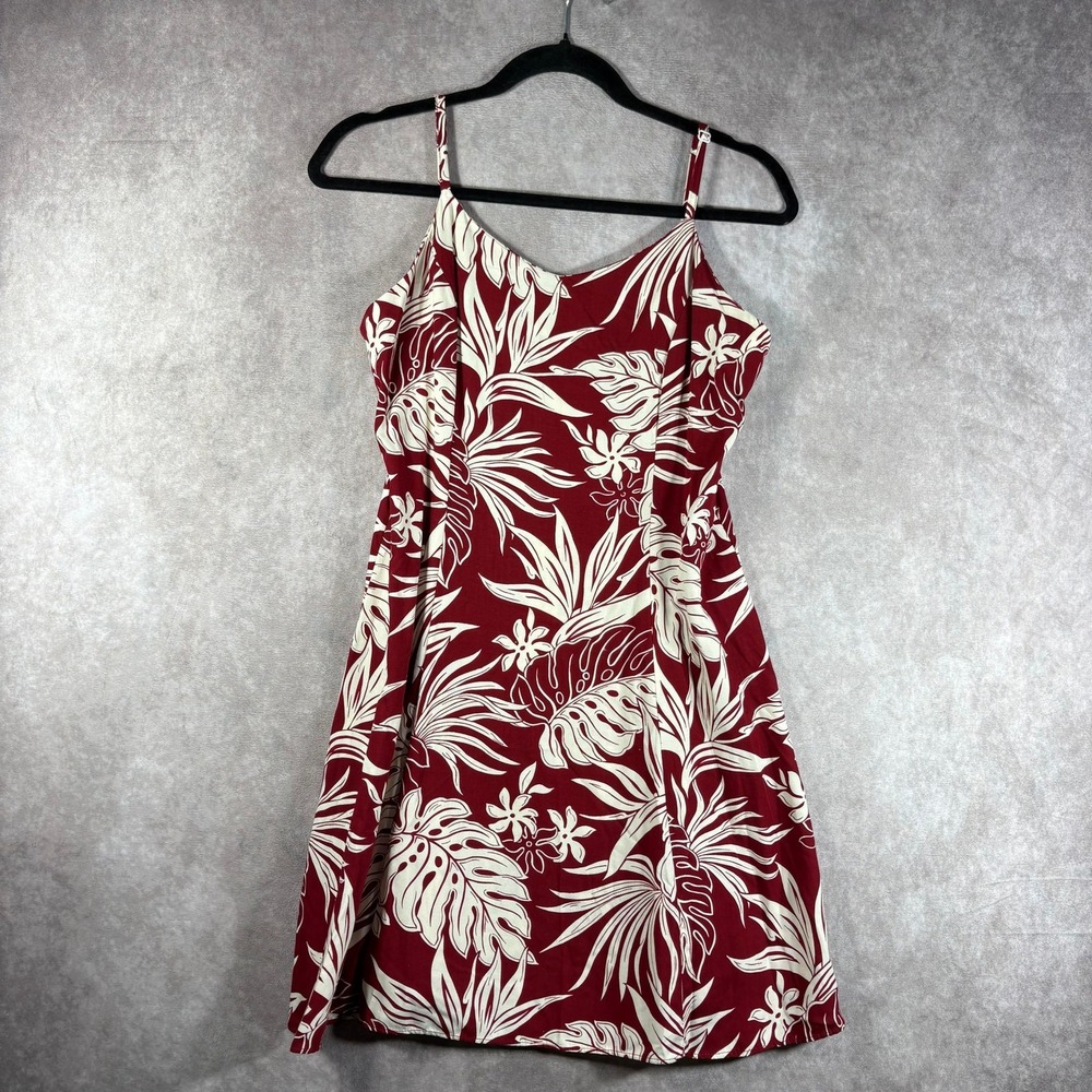 Paradise Paradise Hawaiian Mini Dress Womens‎ Medium Red Floral Sleeveless Beach